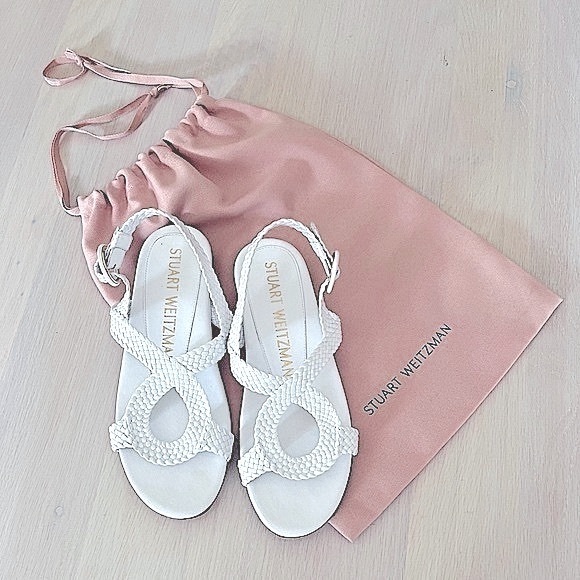 Stuart Weitzman Teodora white leather sandals with dust bag - Picture 2 of 6